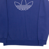 ADIDAS ORIGINALS Womens Sweatshirt Blue Crew Neck UK 4