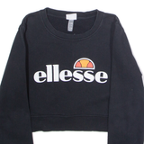 ELLESSE Cropped Womens Sweatshirt Black Crew Neck M
