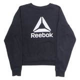 REEBOK Womens Sweatshirt Black Crew Neck XS