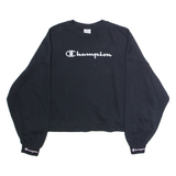 CHAMPION Oversized Womens Sweatshirt Black Crew Neck L