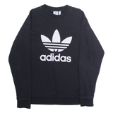ADIDAS ORIGINALS Womens Sweatshirt Black Crew Neck UK 12