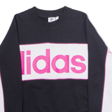 ADIDAS ORIGINALS Womens Sweatshirt Black Crew Neck UK 8