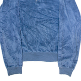 ROYAL PLUSH Velour Mens Sweatshirt Blue Collared 90s M