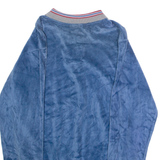 ROYAL PLUSH Velour Mens Sweatshirt Blue Collared 90s M