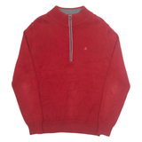 CALVIN KLEIN GOLF Mens Jumper Red 1/4 Zip Tight Knit M