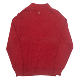 CALVIN KLEIN GOLF Mens Jumper Red 1/4 Zip Tight Knit M