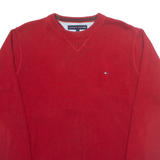 TOMMY HILFIGER Mens Jumper Red Tight Knit S