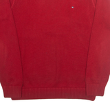TOMMY HILFIGER Mens Jumper Red Tight Knit S