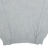 TOMMY HILFIGER Mens Jumper Grey V-Neck Tight Knit L