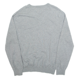 TOMMY HILFIGER Mens Jumper Grey V-Neck Tight Knit L