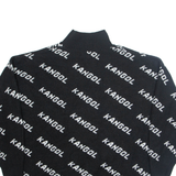 KANGOL Womens Patterned Jumper Black High Neck Tight Knit UK 16