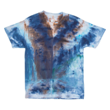 HANES Mens Tie Dye T-Shirt Blue Crew Neck M