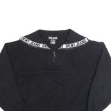 DKNY Cropped Womens Jumper Black 1/4 Zip Tight Knit L