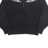 DKNY Cropped Womens Jumper Black 1/4 Zip Tight Knit L