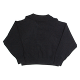 DKNY Cropped Womens Jumper Black 1/4 Zip Tight Knit L