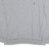 NAUTICA Mens Patterned Jumper Black Striped Tight Knit 2XL