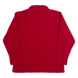 TOMMY HILFIGER Mens Fleece Red 1/4 Zip L