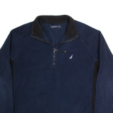 NAUTICA Mens Fleece Blue 1/4 Zip L