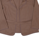 COLLECTION SAPHIR Belted Womens Overcoat Jacket Brown Wool S