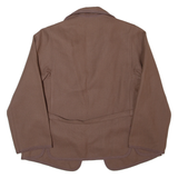 COLLECTION SAPHIR Belted Womens Overcoat Jacket Brown Wool S