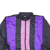 Womens Shell Jacket Black Nylon 90s Colourblock 2XL