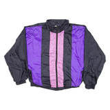 Womens Shell Jacket Black Nylon 90s Colourblock 2XL