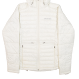 COLUMBIA Insulated Womens Puffer Jacket Cream Nylon Hooded S