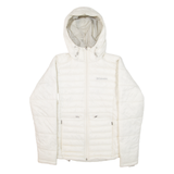 COLUMBIA Insulated Womens Puffer Jacket Cream Nylon Hooded S