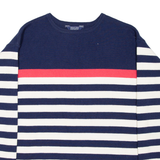 JOULES Womens Patterned Jumper Blue Striped Tight Knit Wool UK 6