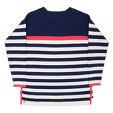 JOULES Womens Patterned Jumper Blue Striped Tight Knit Wool UK 6