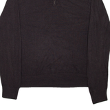 DOCKERS Mens Jumper Brown 1/4 Zip Tight Knit L