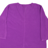 WHITE STUFF Womens Jumper Purple Tight Knit 3/4 Sleeve UK 12