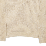 MARC O'POLO Womens Jumper Beige V-Neck Open Knit XS