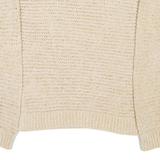 MARC O'POLO Womens Jumper Beige V-Neck Open Knit XS