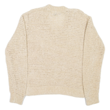 MARC O'POLO Womens Jumper Beige V-Neck Open Knit XS