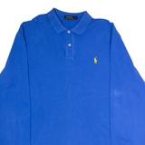 POLO RALPH LAUREN Mens Polo Shirt Blue Long Sleeve L