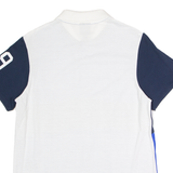 BENCH Mens Polo Shirt Blue Colourblock L