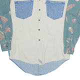LEVI'S Mens Denim Shirt Beige Crazy Pattern Long Sleeve S