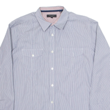 TED BAKER Mens Shirt Blue Pinstripe Long Sleeve L