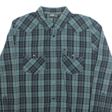 LEE Mens Shirt Green Check Long Sleeve S