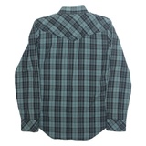 LEE Mens Shirt Green Check Long Sleeve S
