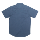 WRANGLER Denim Look Mens Plain Shirt Blue Short Sleeve M