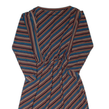 DIVINA OF SWITZERLAND Womens A-Line Dress Brown 90s Striped Long S