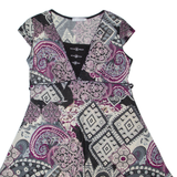 QI ZHIXIANG Womens Fit & Flare Dress Black Crazy Pattern Sleeveless Midi M