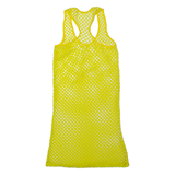 Netting Womens Tank Dress Yellow Crochet Sleeveless Knee Length M