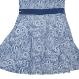 M SQUITOS Womens Fit & Flare Dress Blue 90s Crazy Pattern Knee Length M