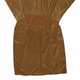 BRELI Womens Fit & Flare Dress Brown 90s Long Sleeve Midi L