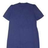 TAURUS II Womens Jacket Dress Blue 80s Short Sleeve Midi XL