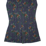 Womens A-Line Dress Grey 90s Floral Long Sleeve Midi S