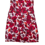 Womens Fit & Flare Dress Red 90s Floral Sleeveless Knee Length M